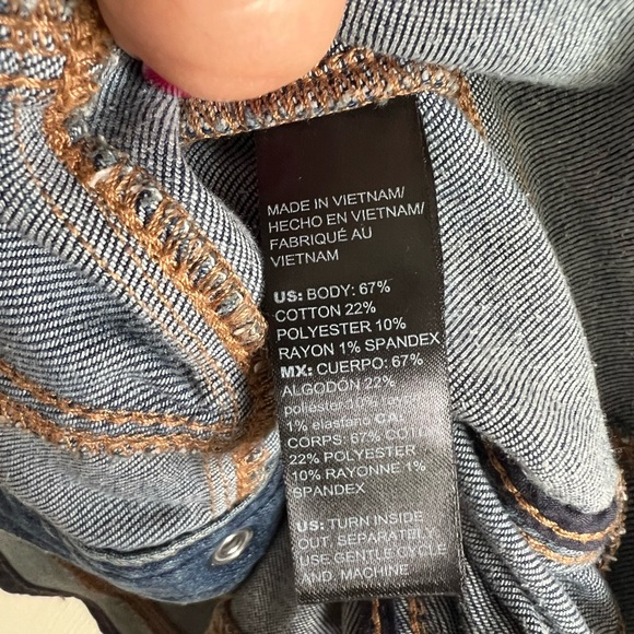 White House black market peplum trucker denim jacket M - Picture 10 of 11